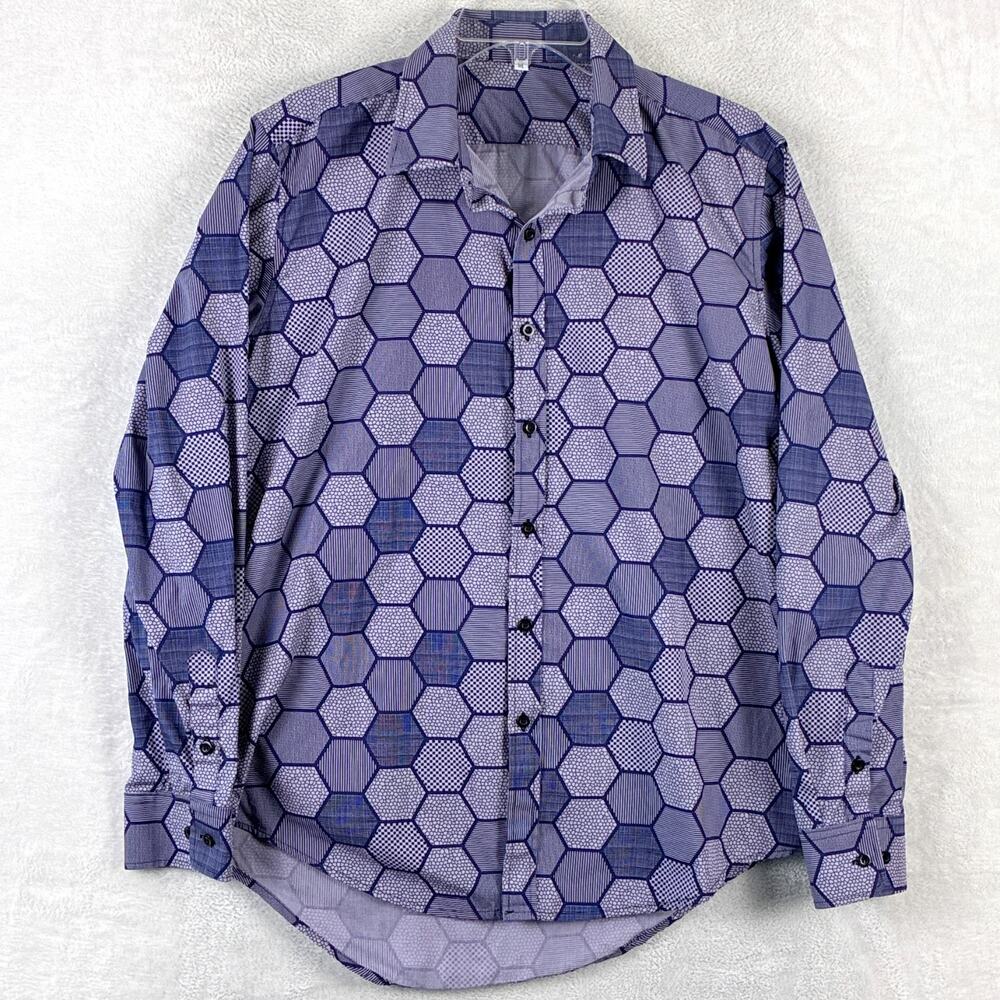 Batman Dark Knight Joker Shirt Mens M Purple Hexagon Cosplay Halloween Costume